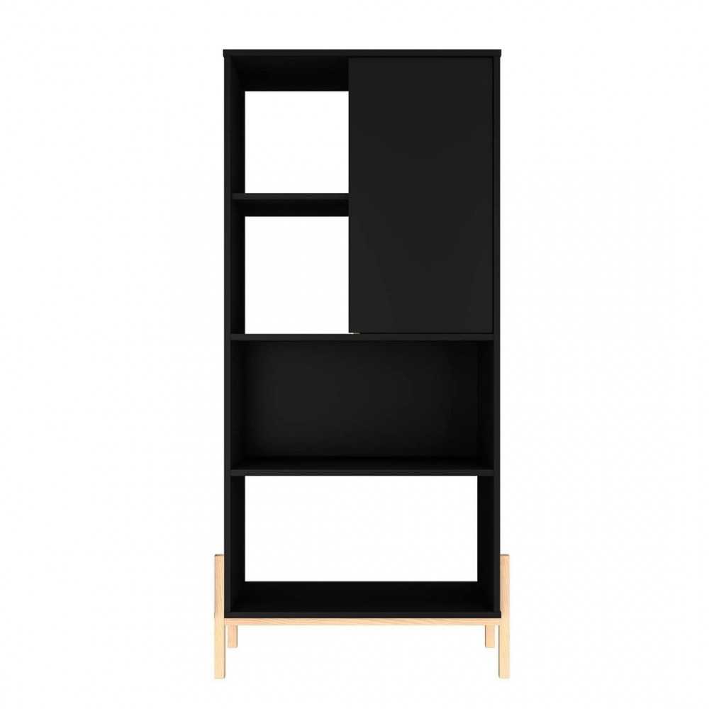 Bowery Bookcase in Black and Oak