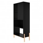 Bowery Bookcase in Black and Oak