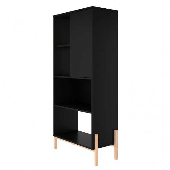 Bowery Bookcase in Black and Oak