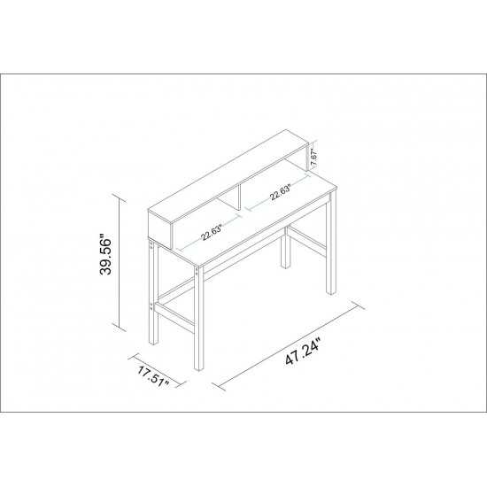 Bowery Desk in White and Oak