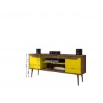 Bradley 62.99 TV Stand Rustic Brown and Yellow