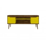 Bradley 62.99 TV Stand Rustic Brown and Yellow