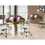 Bradley Corner Desk Rustic Brown and Yellow
