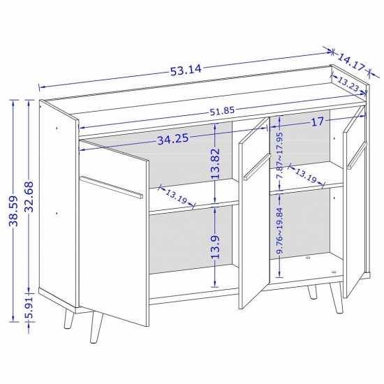 Bradley Buffet 53.54 Stand Rustic Brown