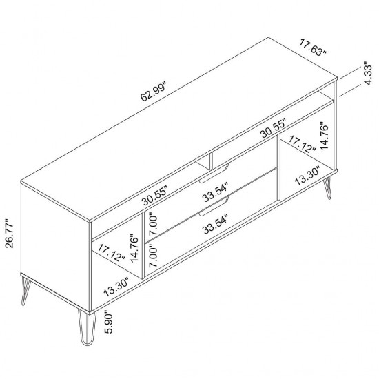 Rockefeller 62.99 TV Stand in White