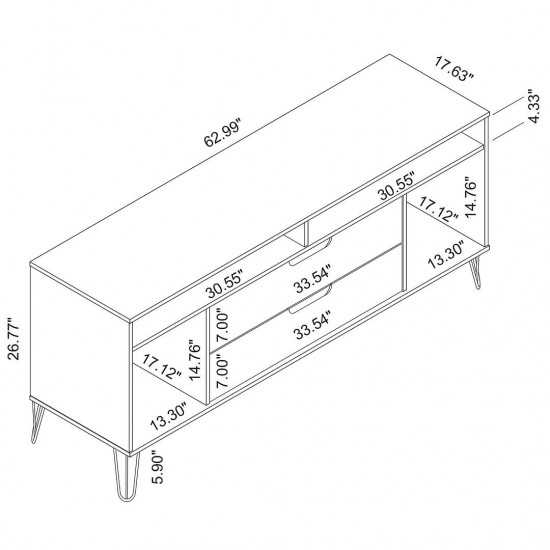 Rockefeller 62.99 TV Stand in Nature and Textured Grey