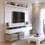 City 62.99 Floating Entertainment Center in White Gloss