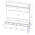 City 62.99 Floating Entertainment Center in Maple Cream and Off White