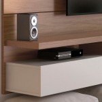 City 62.99 Floating Entertainment Center in Maple Cream and Off White