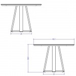 Duffy 45.27 Round Dining Table in Off White