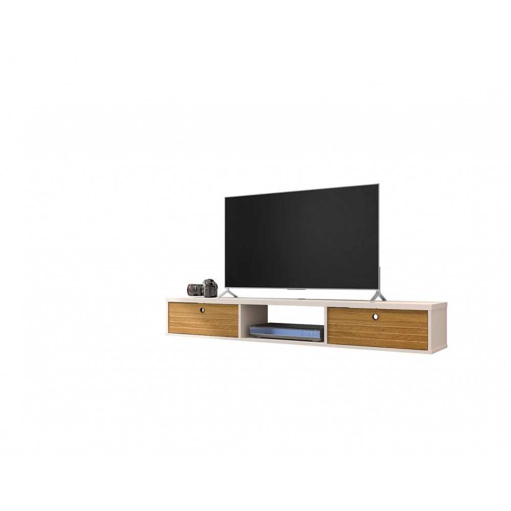 Liberty 62.99 Floating Entertainment Center in Off White and Cinnamon