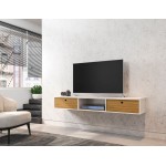 Liberty 62.99 Floating Entertainment Center in Off White and Cinnamon