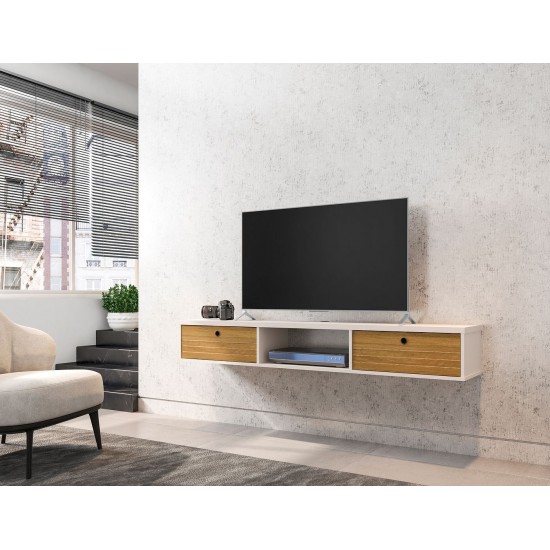 Liberty 62.99 Floating Entertainment Center in Off White and Cinnamon