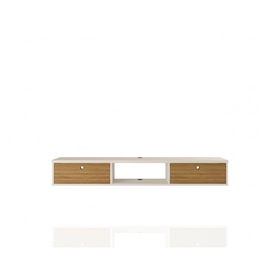 Liberty 62.99 Floating Entertainment Center in Off White and Cinnamon