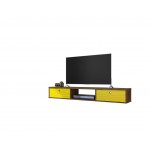 Liberty 62.99 Floating Entertainment Center in Rustic Brown and Yellow