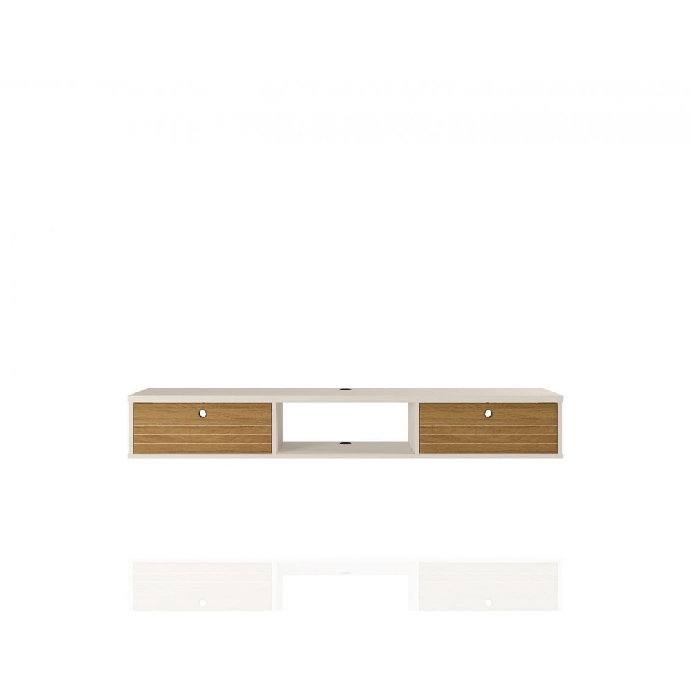 Liberty 62.99 Floating Office Desk in Off White and Cinnamon