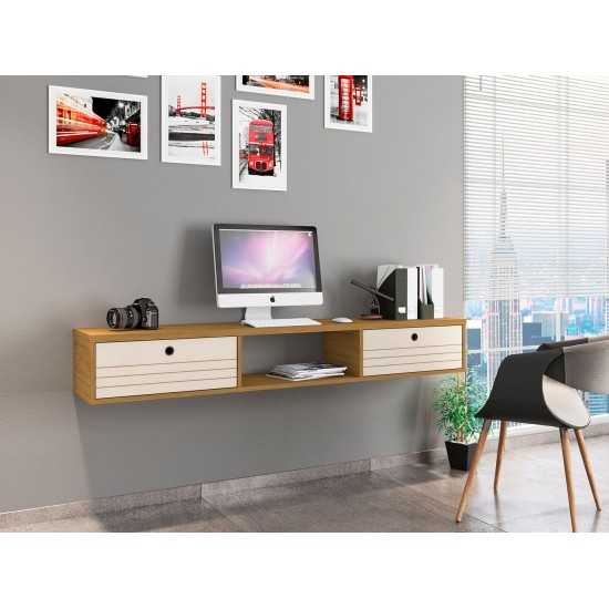 Liberty 62.99 Floating Office Desk in Cinnamon and Off White