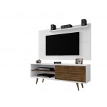 Liberty 62.99 TV Stand and Panel in White and Rustic Brown