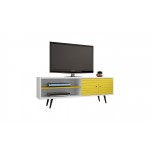 Liberty 62.99 TV Stand and Panel in White and Yellow