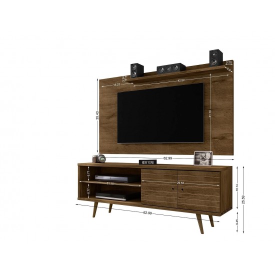 Liberty 62.99 TV Stand and Panel in Rustic Brown