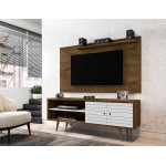 Liberty 62.99 TV Stand and Panel in Rustic Brown and White