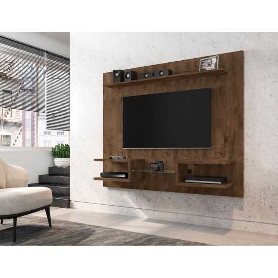 Plaza 64.25 Floating Entertainment Center in Rustic Brown
