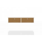 Liberty 42.28 Floating Office Desk in Off White and Cinnamon