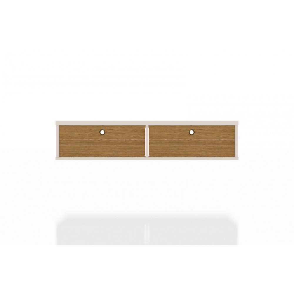 Liberty 42.28 Floating Office Desk in Off White and Cinnamon