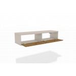 Liberty 42.28 Floating Office Desk in Off White and Cinnamon