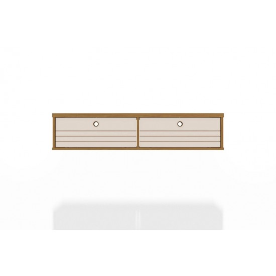 Liberty 42.28 Floating Office Desk in Cinnamon and Off White