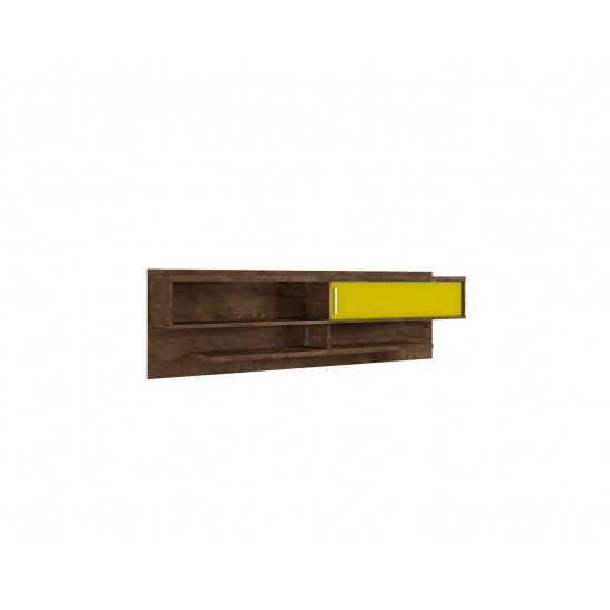 Astor 70.86 Floating Entertainment Center in Rustic Brown and Yellow