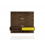 Astor 70.86 Floating Entertainment Center in Rustic Brown and Yellow