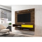 Astor 70.86 Floating Entertainment Center in Rustic Brown and Yellow