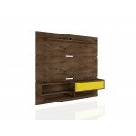 Astor 70.86 Floating Entertainment Center in Rustic Brown and Yellow