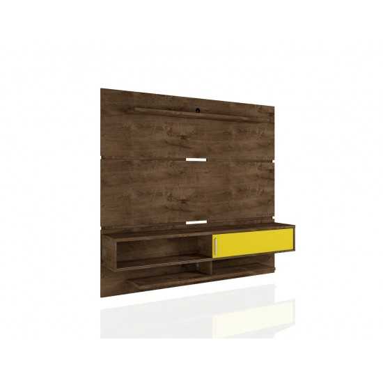 Astor 70.86 Floating Entertainment Center in Rustic Brown and Yellow