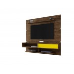 Astor 70.86 Floating Entertainment Center in Rustic Brown and Yellow