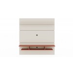 Tribeca 62.99 Floating Entertainment Center in Off White and Terra Orange Pink