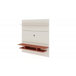 Tribeca 62.99 Floating Entertainment Center in Off White and Terra Orange Pink