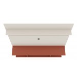 Tribeca 62.99 Floating Entertainment Center in Off White and Terra Orange Pink