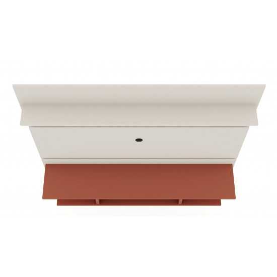 Tribeca 62.99 Floating Entertainment Center in Off White and Terra Orange Pink