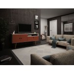Tribeca 53.94 TV Stand in Off White and Terra Orange Pink