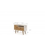 Tribeca 35.43 TV Stand in Off White and Nature