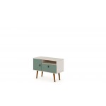 Tribeca 35.43 TV Stand in Off White and Green Mint