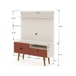 Tribeca 53.94 TV Stand and Panel in Off White and Terra Orange Pink