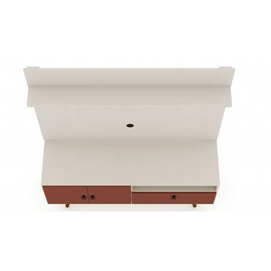 Tribeca 53.94 TV Stand and Panel in Off White and Terra Orange Pink