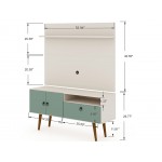 Tribeca 53.94 TV Stand and Panel in Off White and Green Mint