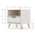 Rockefeller 1.0 Nightstand in Off White and Nature
