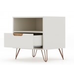 Rockefeller 1.0 Nightstand in Off White and Nature