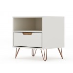 Rockefeller 1.0 Nightstand in Off White and Nature