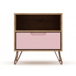 Rockefeller 1.0 Nightstand in Nature and Rose Pink